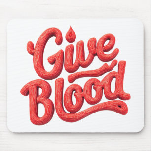 Weltblutspendertag - Glossy Blood Donation Text Mousepad