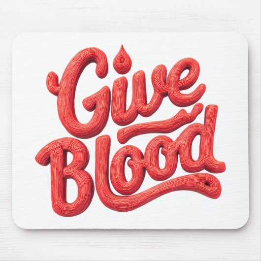 Weltblutspendertag - Glossy Blood Donation Text Mousepad (Vorne)