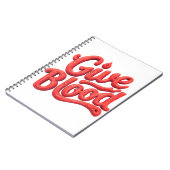 Weltblutspendertag - Glossy Blood Donation Text Notizblock (Linke Seite)