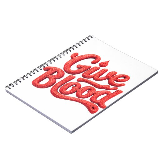 Weltblutspendertag - Glossy Blood Donation Text Notizblock (Linke Seite)