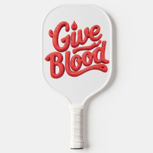 Weltblutspendertag - Glossy Blood Donation Text Pickleball Schläger (Vorderseite)