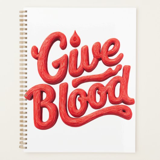 Weltblutspendertag - Glossy Blood Donation Text Planer (Vorderseite)