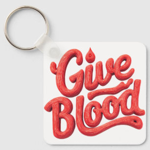 Weltblutspendertag - Glossy Blood Donation Text Schlüsselanhänger