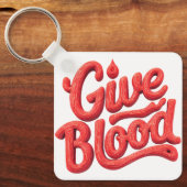 Weltblutspendertag - Glossy Blood Donation Text Schlüsselanhänger (Vorderseite)