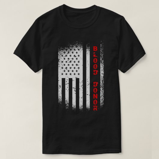 Weltblutspendertagblut - Amerikanische Flagge T-Shirt (Design vorne)