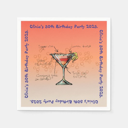 Weltbürgerliche Geburtstagspartei Serviette (Vorderseite)