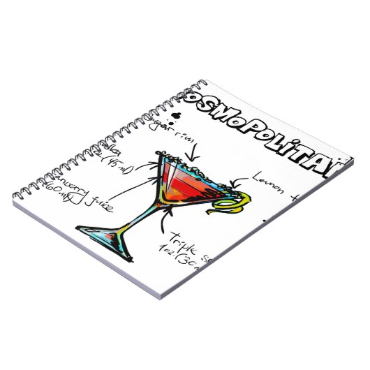 Weltcocktail-Rezept Notizblock (Linke Seite)