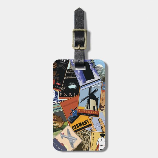 Weltcollage Gepäckanhänger (Vorderseite vertikal)