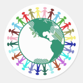 Weltdenktag * Diversity Runder Aufkleber