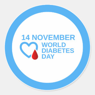 Weltdiabetestag 14. November Runder Aufkleber