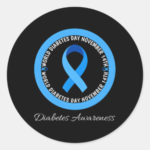 Weltdiabetestag 2023 Typ 1 Diabetes Typ 2 Awa Runder Aufkleber