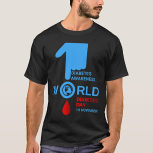 Weltdiabetestag 2023 Typ 1 Diabetes Typ 2 Awa T-Shirt