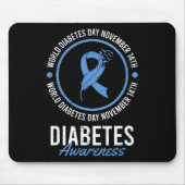 Weltdiabetestag November Krankheitsbewusstsein Mousepad (Vorne)