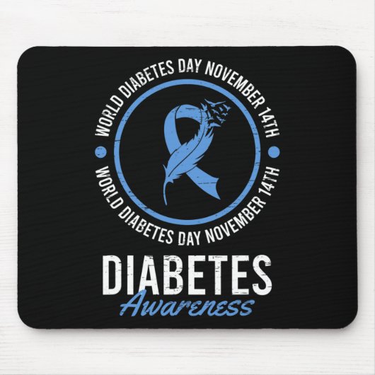 Weltdiabetestag November Krankheitsbewusstsein Mousepad (Vorne)