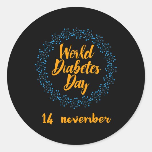 Weltdiabetestag runder aufkleber (Vorderseite)