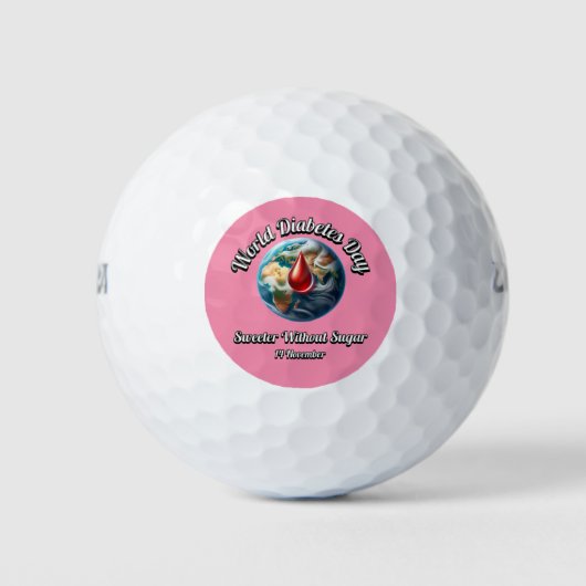 Weltdiabetestag. Süß ohne Zucker. Golfball (Vorderseite)