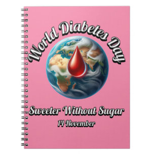 Weltdiabetestag. Süß ohne Zucker. Notizblock