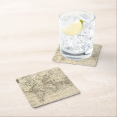 Weltdiagramm Rechteckiger Pappuntersetzer (Vor Ort)