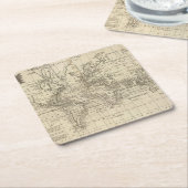 Weltdiagramm Rechteckiger Pappuntersetzer (angewinkelt)