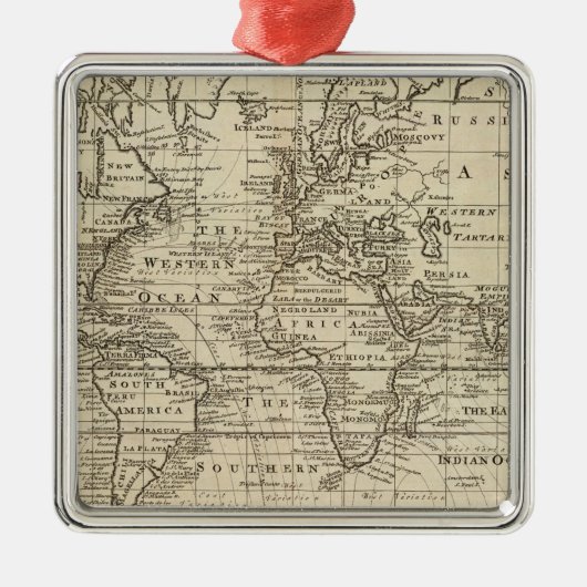 Weltdiagramm Silbernes Ornament (Vorne)