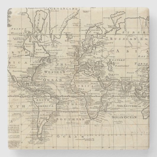 Weltdiagramm Steinuntersetzer (Vorderseite)