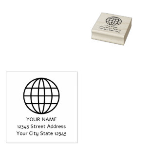 Weltdraht-Kugel Logo Rücksendeadresse Briefmarke Gummistempel