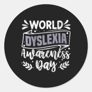 Weltdyslexie-Tag der Frauen lustige Grafik Runder Aufkleber