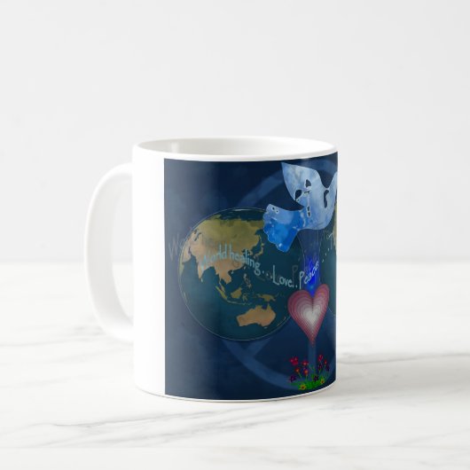 Welteinssein-FriedensTasse Kaffeetasse (Vorderseite Links)
