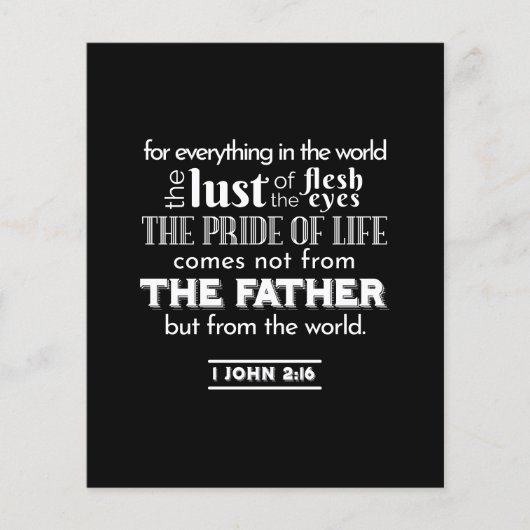 Welteltempfänge - 1 John 2:16 Bibelverse Flyer (Vorne)