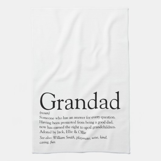 Welten am besten je Großvater, Großvater, Papa Def Geschirrtuch (Vertikal)