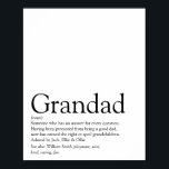 Welten am besten je Großvater, Großvater, Papa Def Poster<br><div class="desc">Personalisieren Sie für Ihren besonderen Großvater,  Großvater,  Papa oder Pop,  um ein einzigartiges Geschenk zu schaffen. Eine perfekte Art,  ihm zu zeigen,  wie phantastisch er jeden Tag ist. Entwickelt von Thisisnotme©</div>