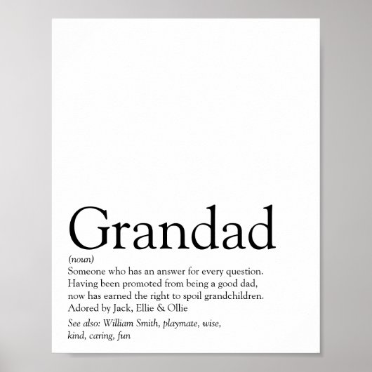 Welten am besten je Großvater, Großvater, Papa Def Poster (Vorne)