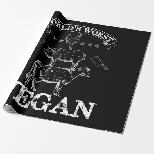 Welten am schlimmsten Vegane GRILLEN Fleisch, Hühn Geschenkpapier (Ungerollt)