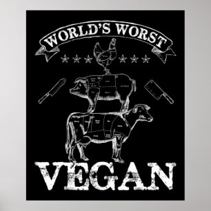 Welten am schlimmsten Vegane GRILLEN Fleisch, Hühn Poster
