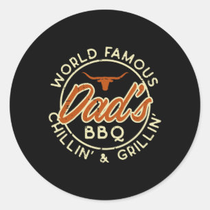 Welten Berühmte Vater Grillen Grillin Barbecue Fat Runder Aufkleber