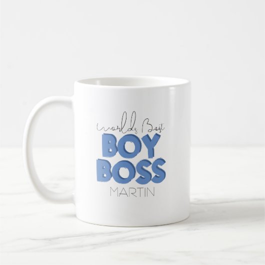 Welten Best Boy Boss Coffee Tasse (Links)