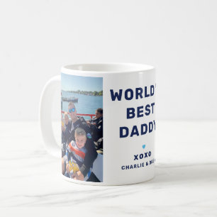 Welten Best Daddy Modern Navy Blue Two Foto Kaffeetasse
