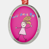 Welten BEST MAMA niedlich Cartoon Mum Silbernes Ornament (Links)
