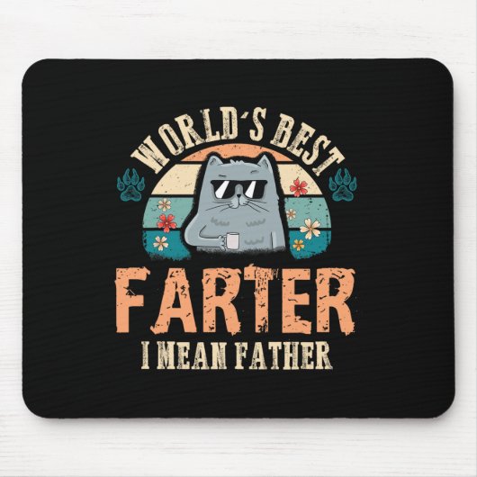 Welten Beste Farter I Gemein Vater Bester Katze Va Mousepad (Vorne)