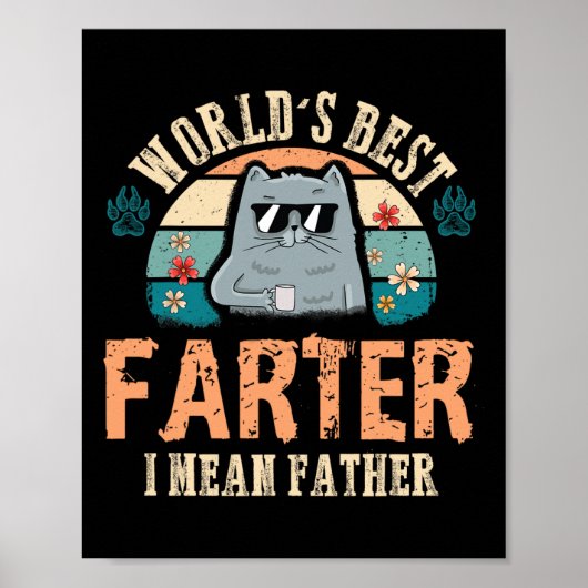 Welten Beste Farter I Gemein Vater Bester Katze Va Poster (Vorne)