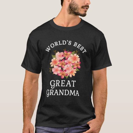 Welten Beste große Oma K Peach Blume T-Shirt (Vorderseite)