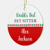 Welten Beste Haustiere Sitter Danke Weihnachtsgesc Keramik Ornament (Links)