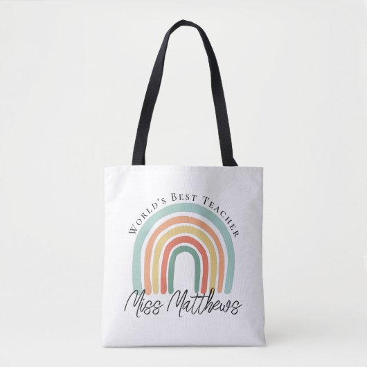 Welten Beste Lehrerin Kindergarten Rainbow Geschen Tasche (Vorderseite)