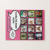 Welten Beste Mama 12 Foto Collage Rosa Puzzle (Horizontal)