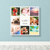 Welten Beste Mama 8 Foto Collage Personalisiert Leinwanddruck (Insitu (Holzboden))