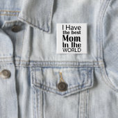 Welten Beste Mama Elegantes Schwarz-Weiß-Script Button (Beispiel)