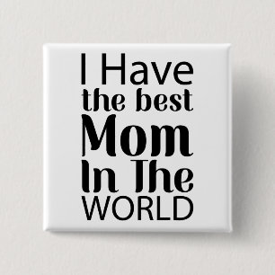 Welten Beste Mama Elegantes Schwarz-Weiß-Script Button
