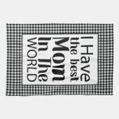 Welten Beste Mama Elegantes Schwarz-Weiß-Script Geschirrtuch (Horizontal)