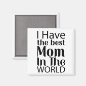 Welten Beste Mama Elegantes Schwarz-Weiß-Script Magnet (Vorderseite/Rückseite)