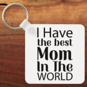 Welten Beste Mama Elegantes Schwarz-Weiß-Script Schlüsselanhänger (Vorderseite)